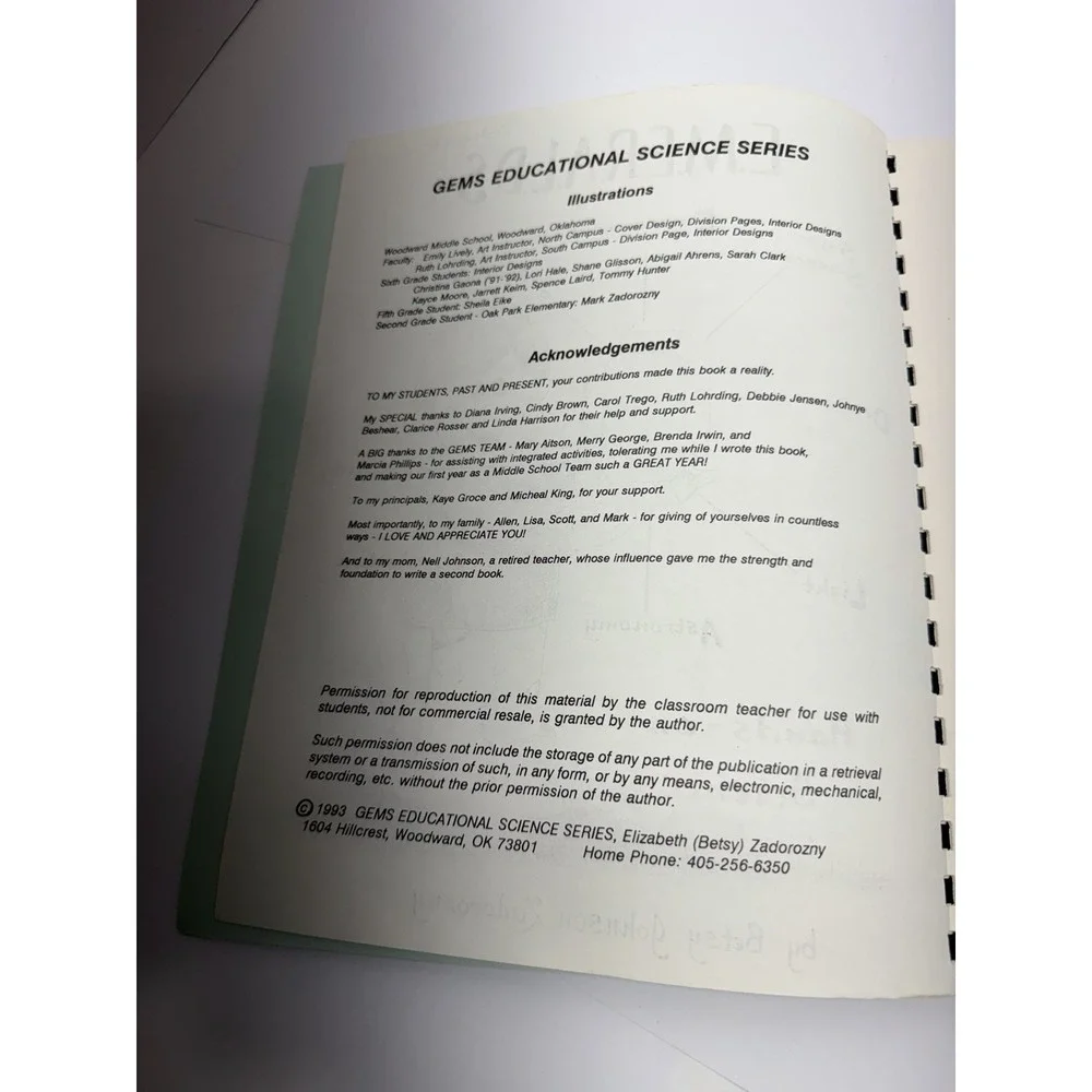 homeschool curriculum EMERALDS Hands On Science Betsy Johnson Zadorozny Manual
